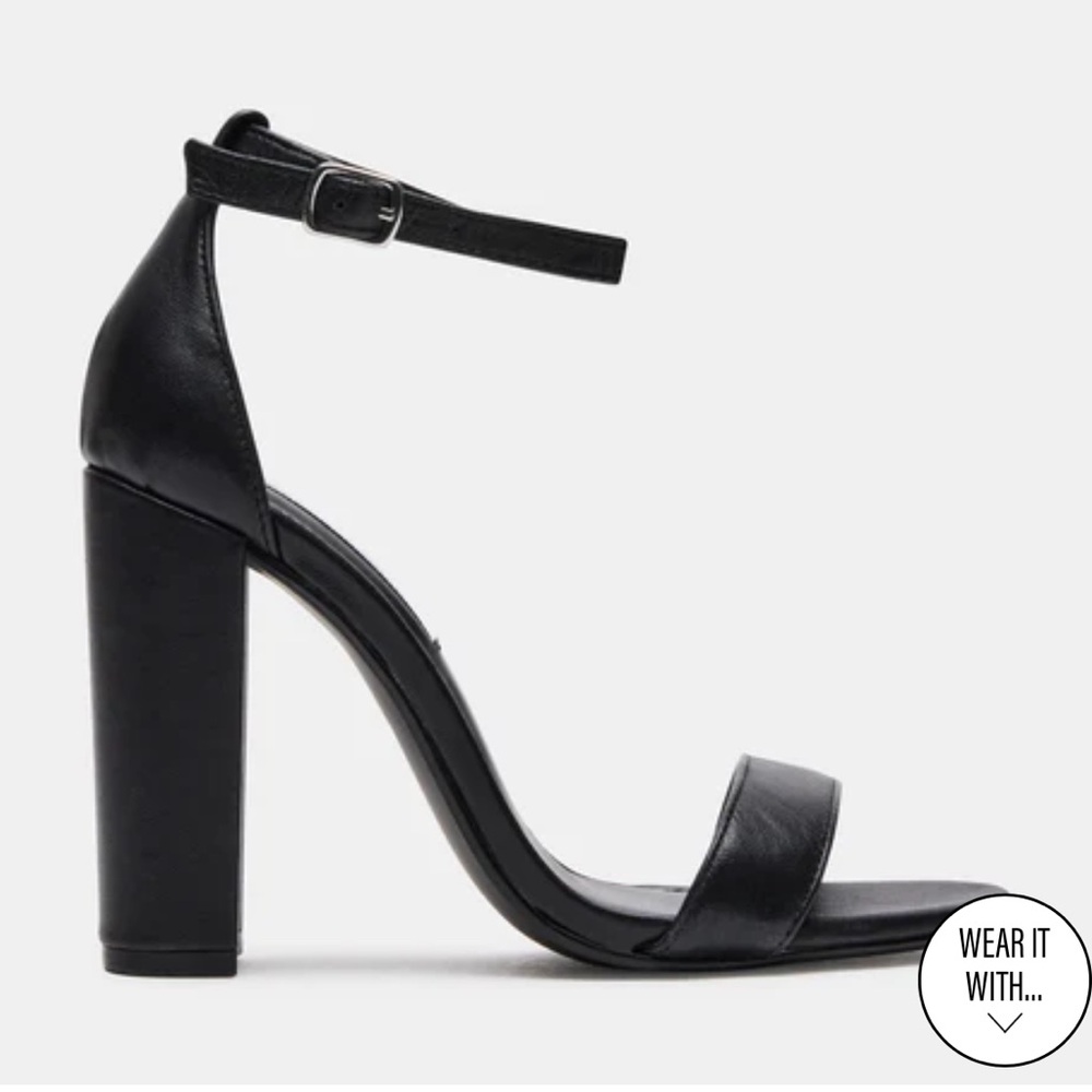 Steve Madden Carrson Black Block Heels Leather